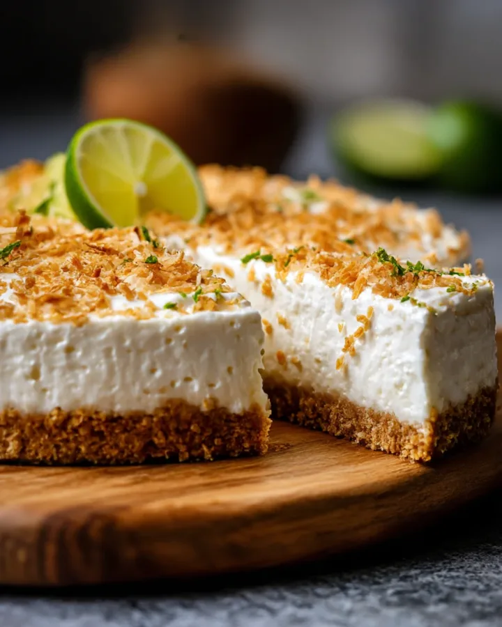 Toasted Coconut & Lime No-Bake Cheesecake