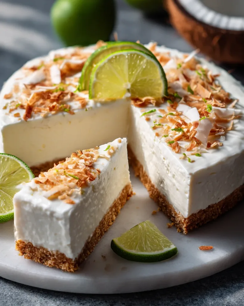 Toasted Coconut & Lime No-Bake Cheesecake