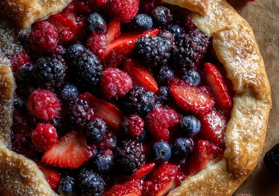 Triple Berry Galette with Flaky Crust
