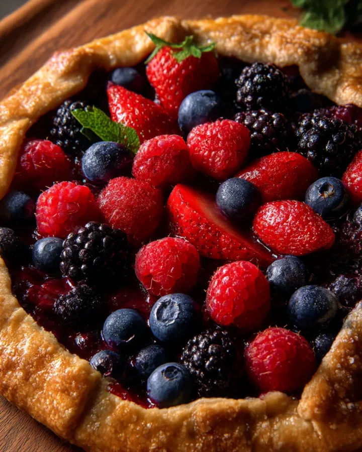 Triple Berry Galette with Flaky Crust