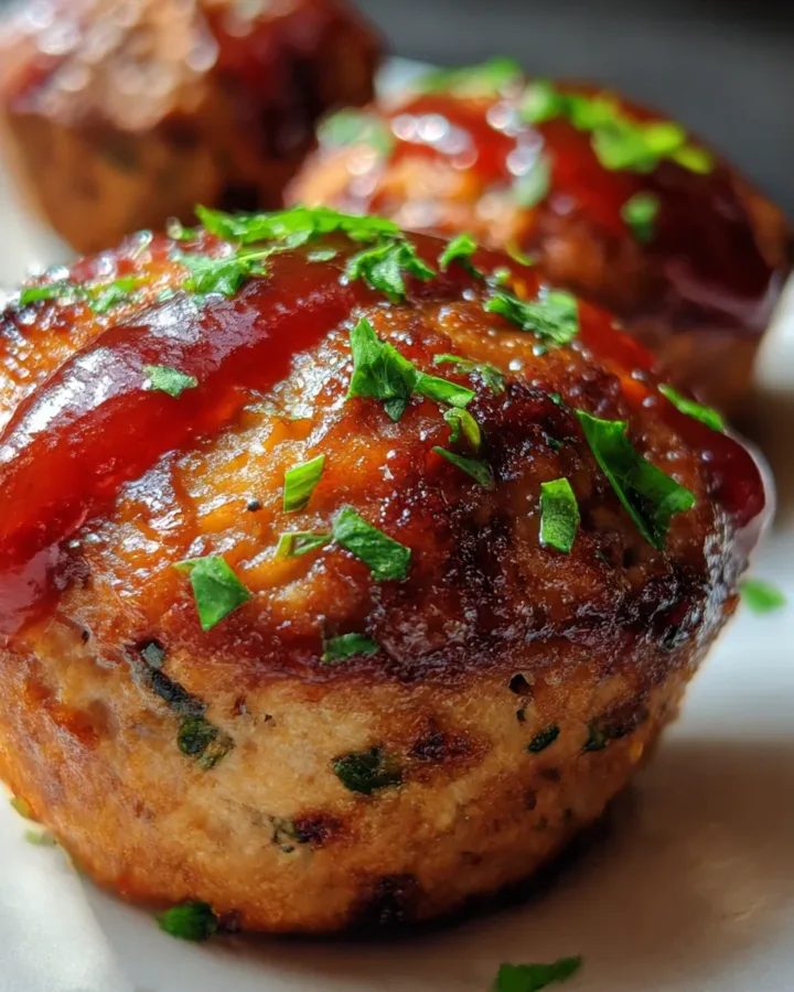 Turkey Meatloaf Muffins with BBQ Glaze