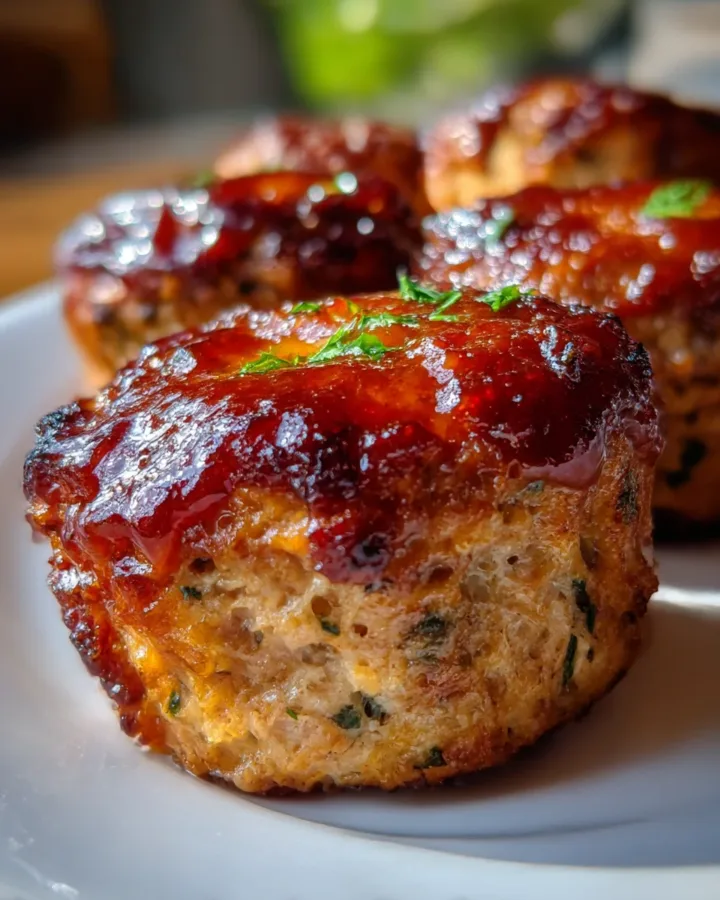 Turkey Meatloaf Muffins with BBQ Glaze