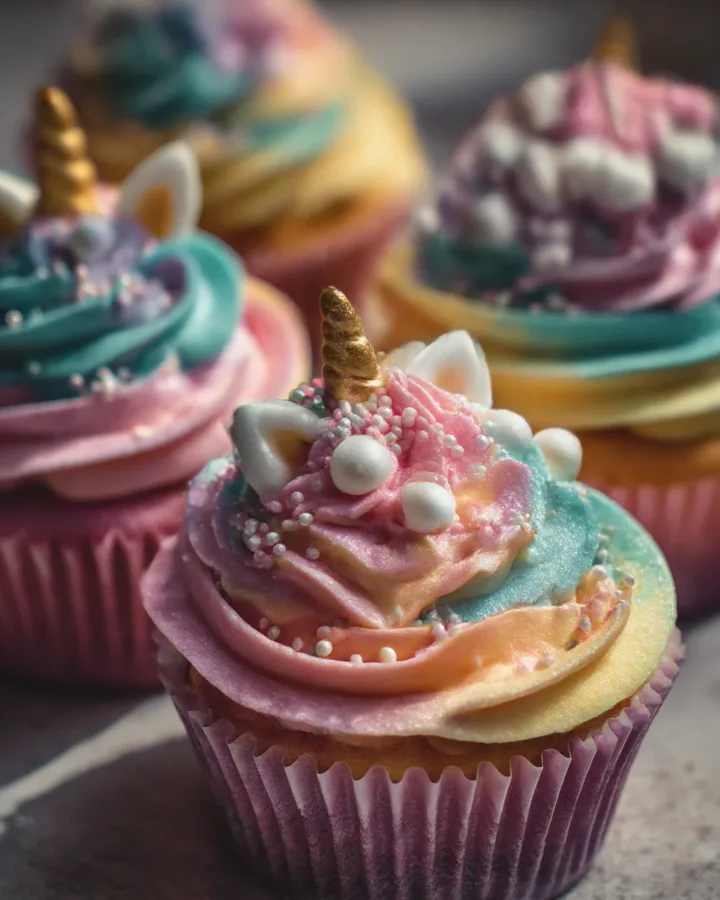 Unicorn Rainbow Cupcakes