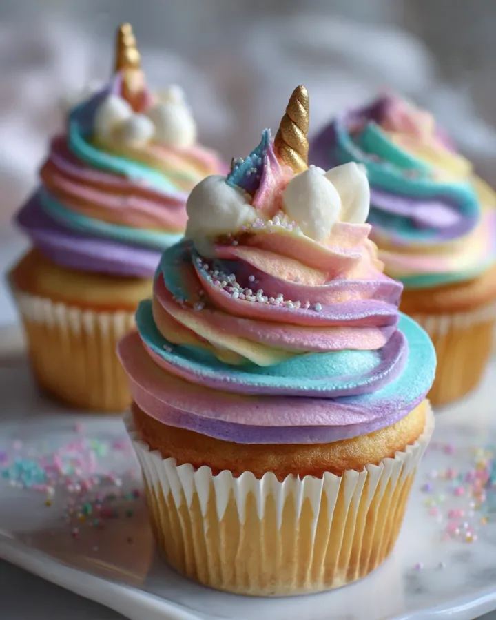Unicorn Rainbow Cupcakes