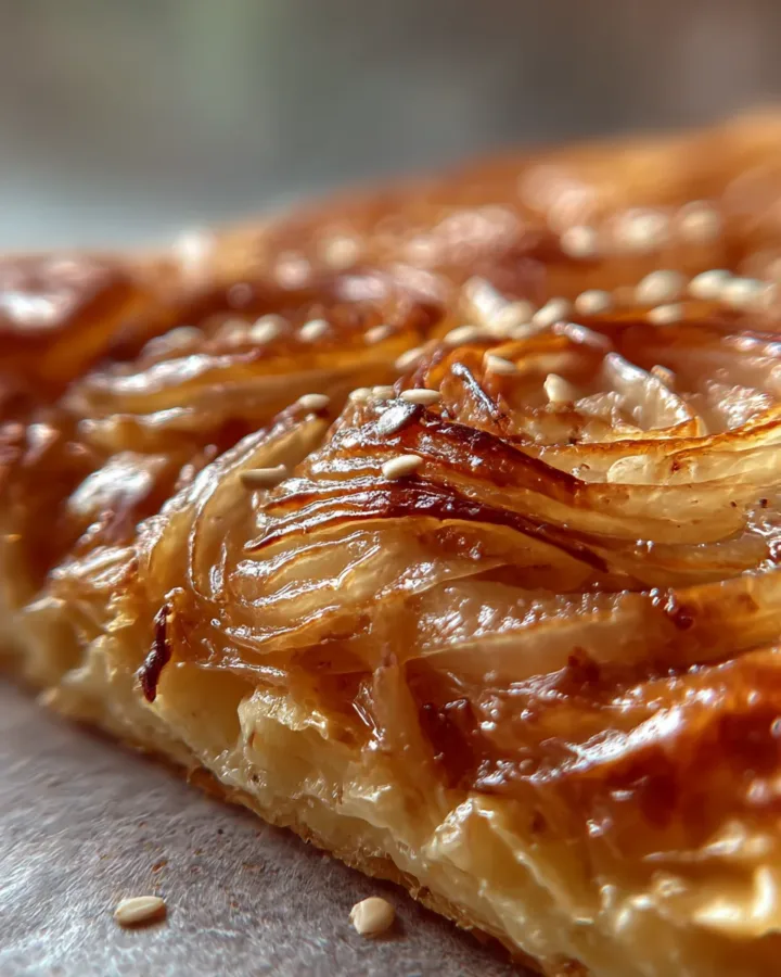 Upside Down Puff Pastry Onion Tart