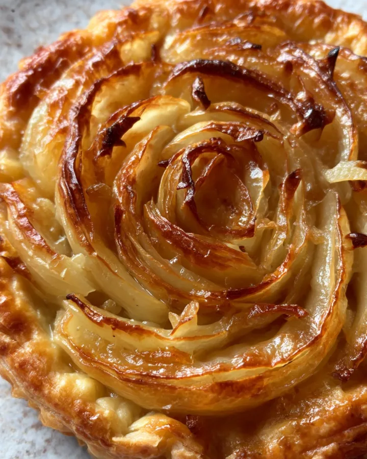 Upside Down Puff Pastry Onion Tart