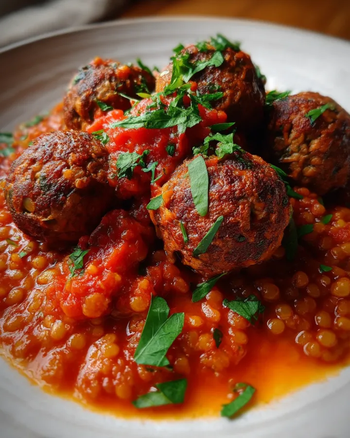 Vegan Lentil Meatballs in Smoky Tomato Sauce