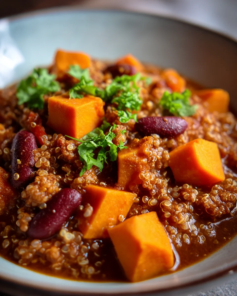 Vegetarian Chili with Sweet Potato and Quinoa