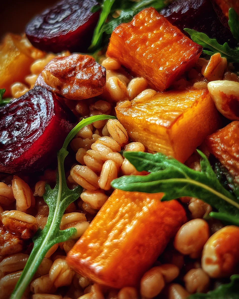 Warm Farro & Roasted Root Vegetable Salad