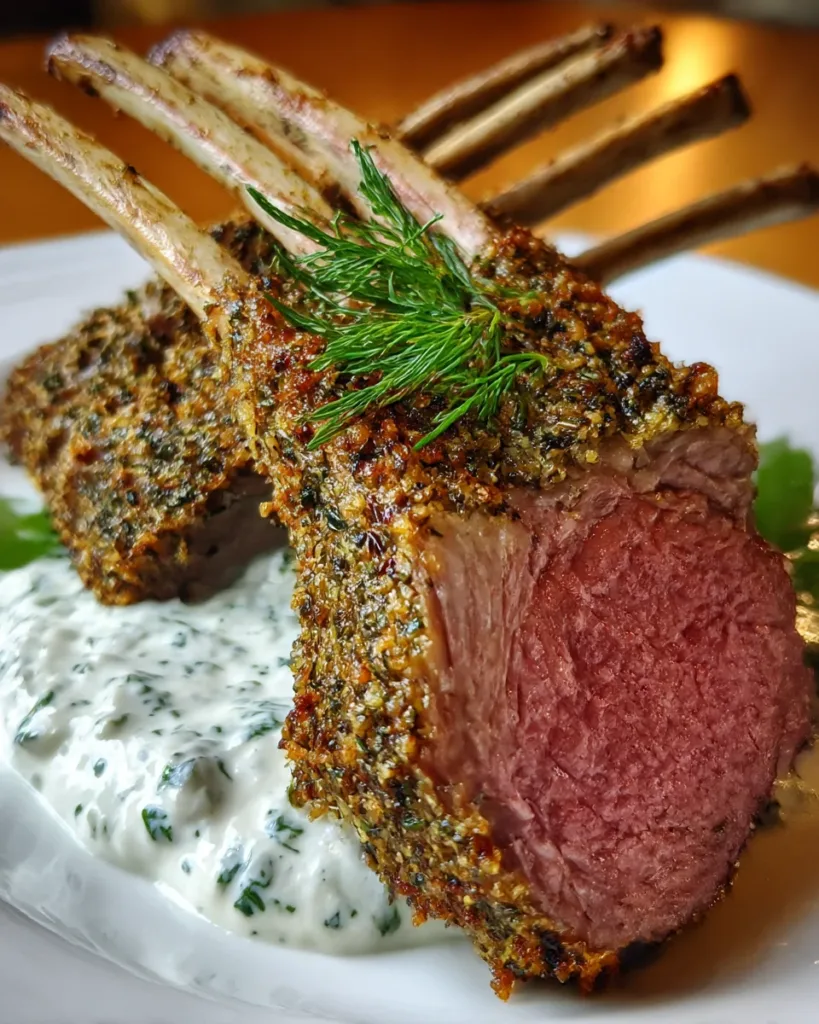 Zaatar-Crusted Rack of Lamb with Tzatziki