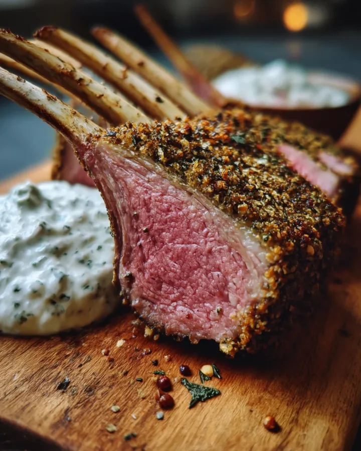Zaatar-Crusted Rack of Lamb with Tzatziki