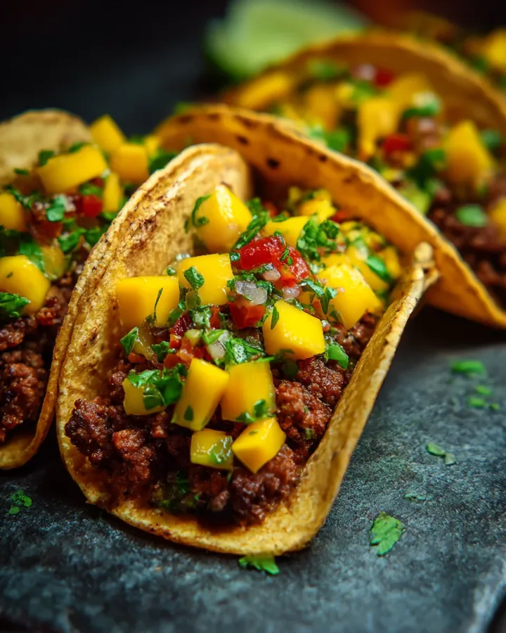 Chorizo Lime Street Tacos with Mango Salsa