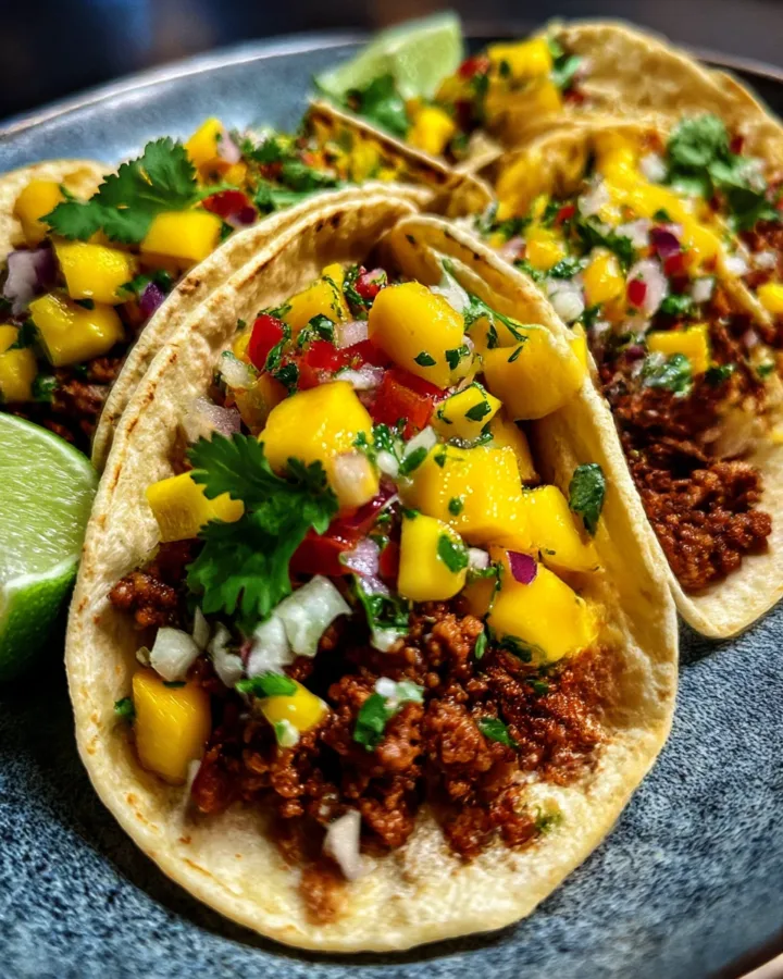 Chorizo Lime Street Tacos with Mango Salsa