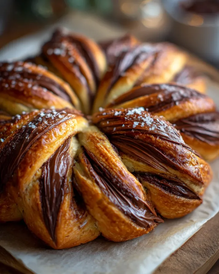 Christmas Star Bread with Nutella Fill