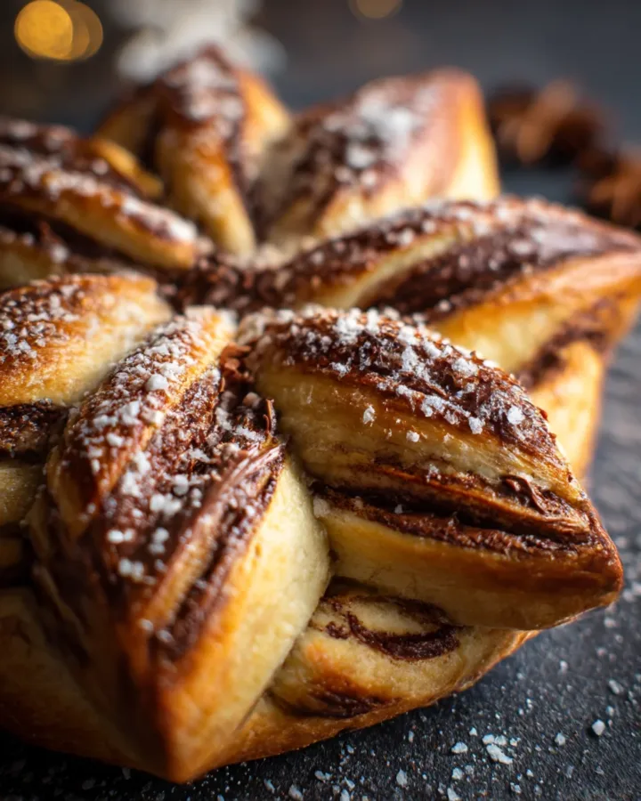Christmas Star Bread with Nutella Fill