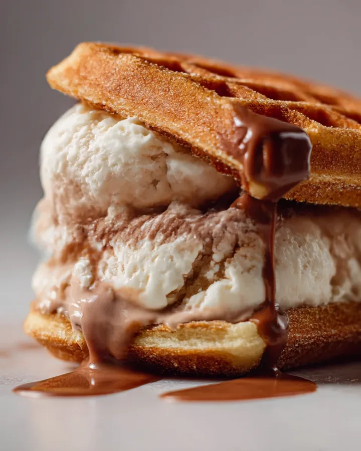 Churro Waffle Ice Cream Sandwiches