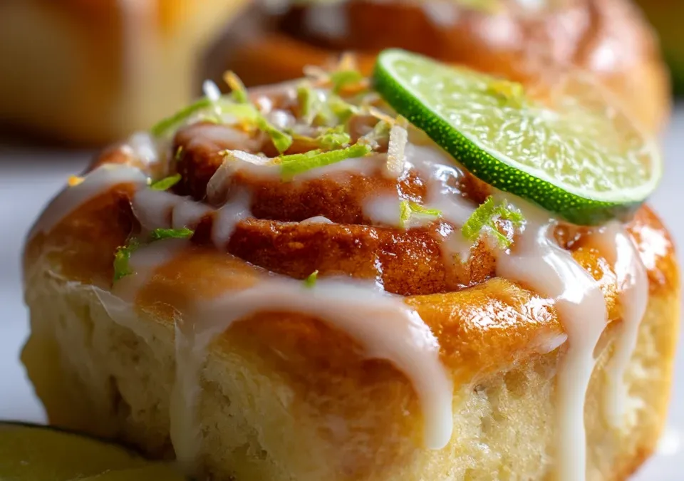 Coconut Lime Sweet Rolls with Glaze