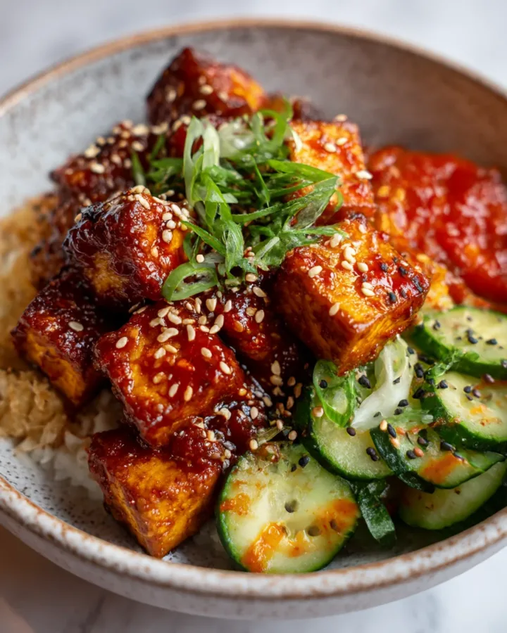 Crispy Gochujang Tofu Bowls