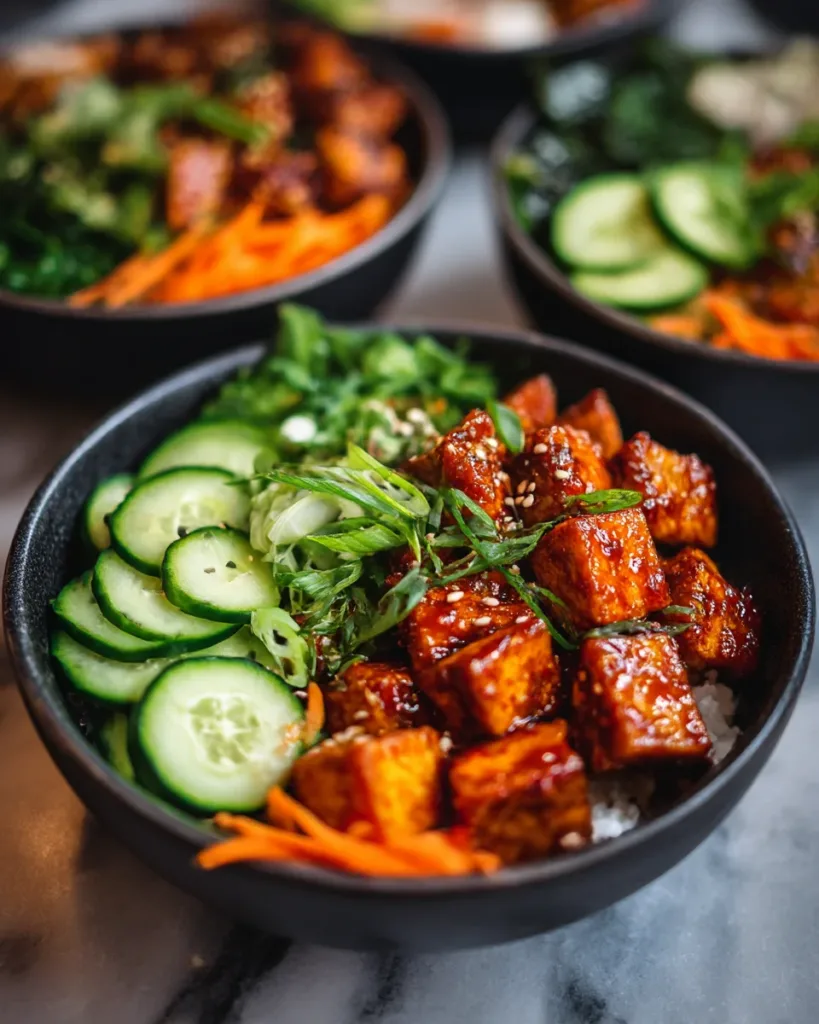Crispy Gochujang Tofu Bowls