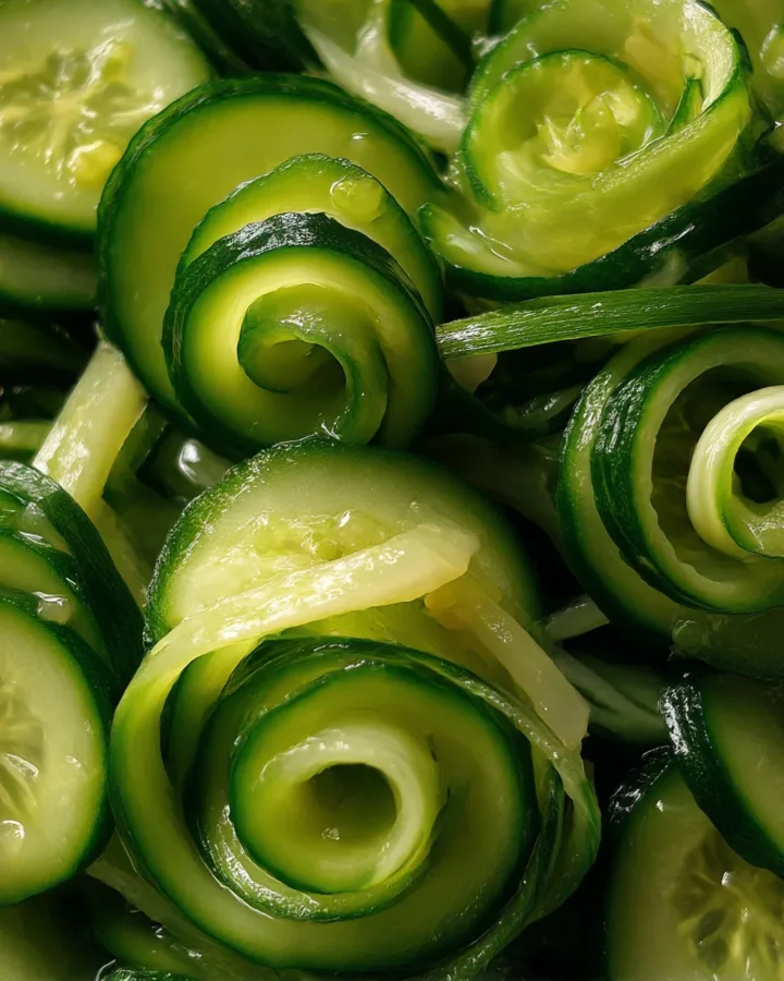 Cucumber Ginger Sunomono Spirals