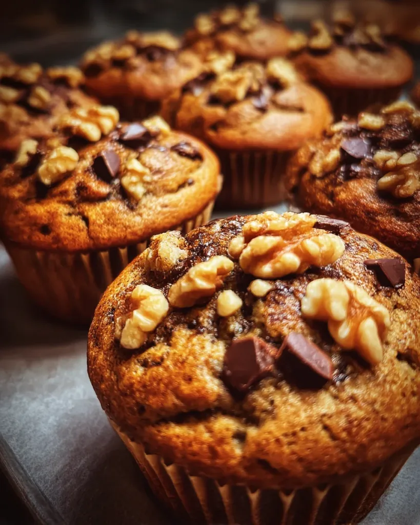 Espresso Walnut Sourdough Muffins