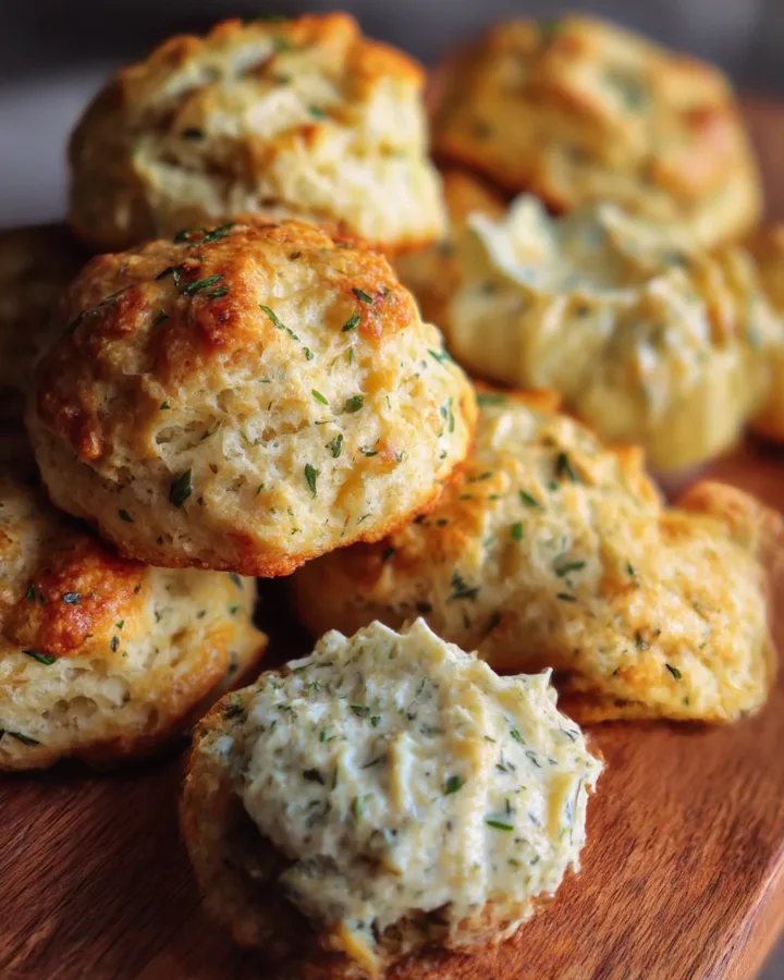 Flaky Butter Biscuits with Garlic Herb Spread
