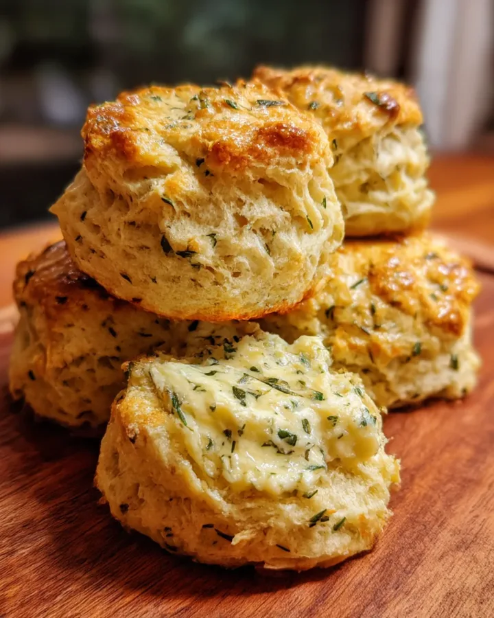 Flaky Butter Biscuits with Garlic Herb Spread