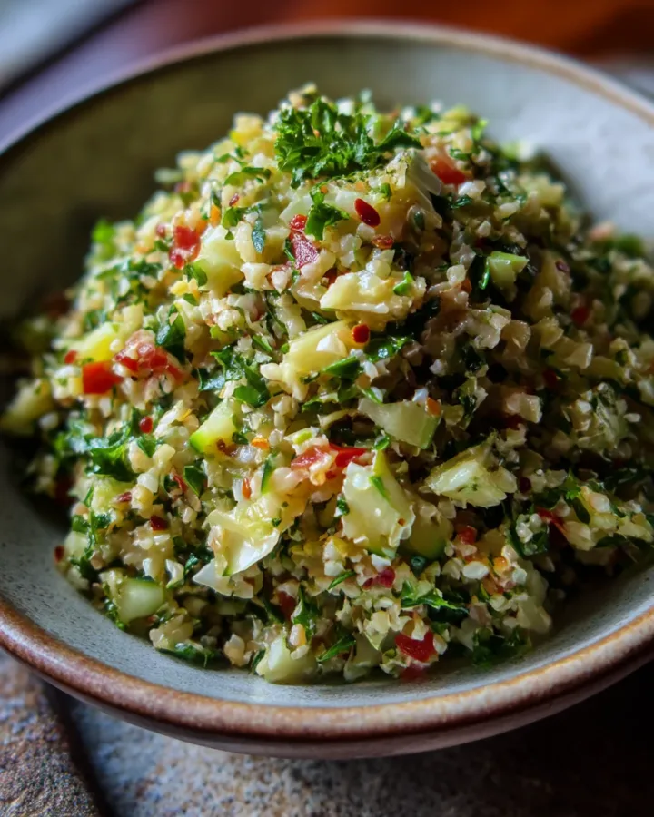Greek Cabbage Tabbouleh Twist
