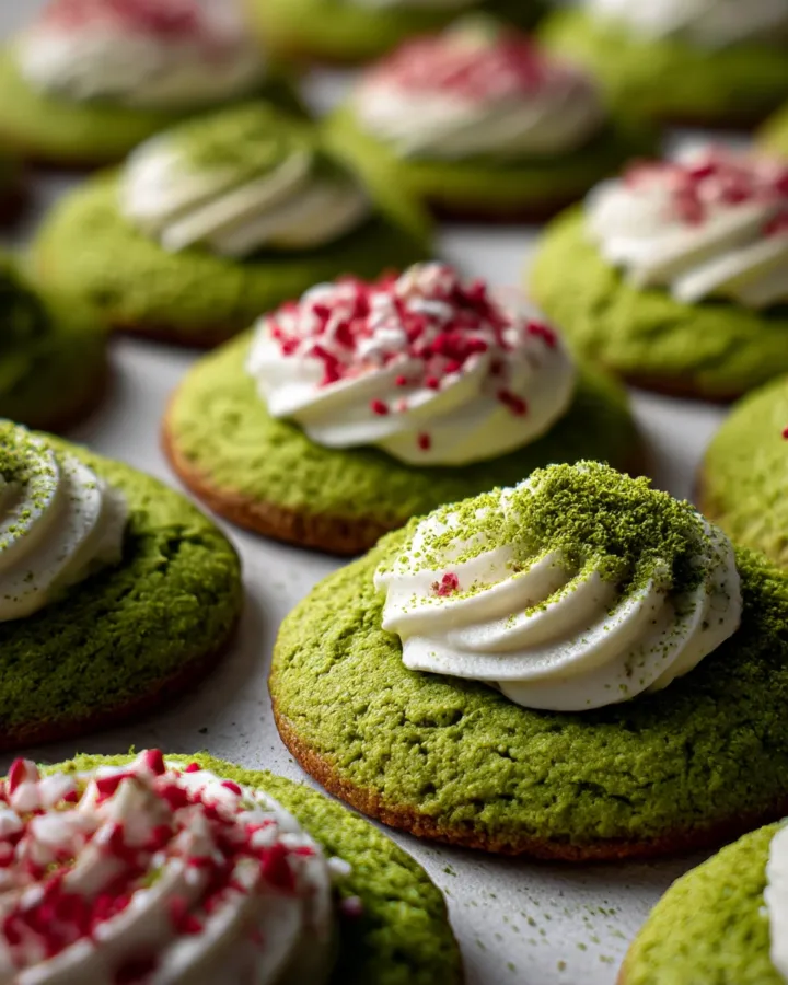 Grinch-Themed Matcha Sugar Cookies