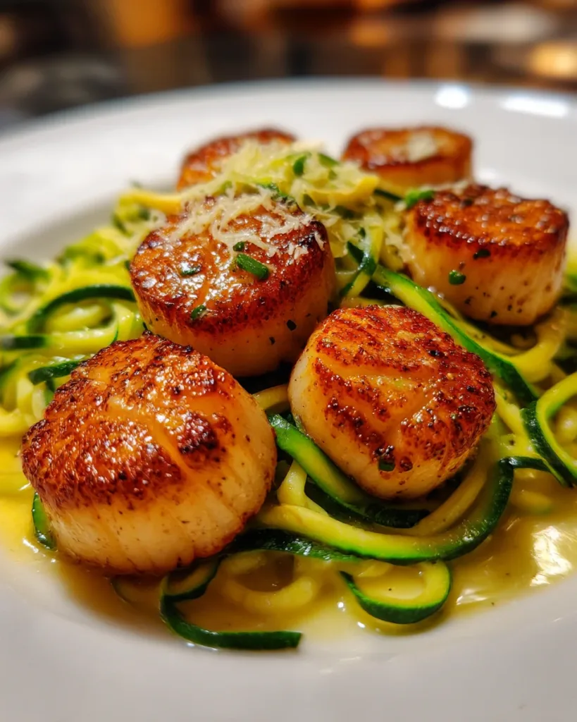 Lemon Butter Scallops with Garlic Zoodles