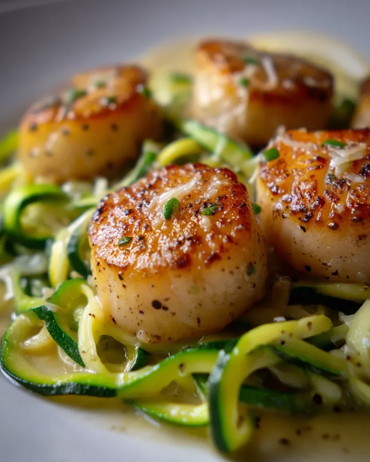 Lemon Butter Scallops with Garlic Zoodles