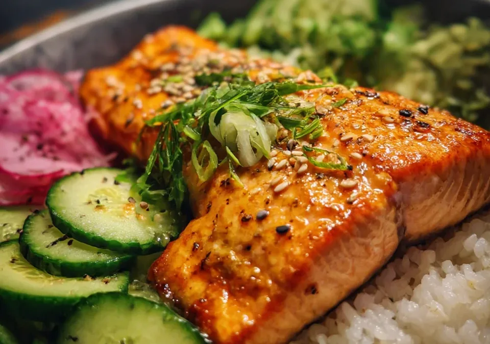 Miso Butter Salmon Rice Bowls