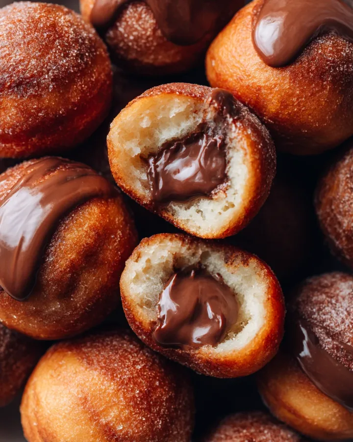 Nutella Swirl Baked Donut Holes