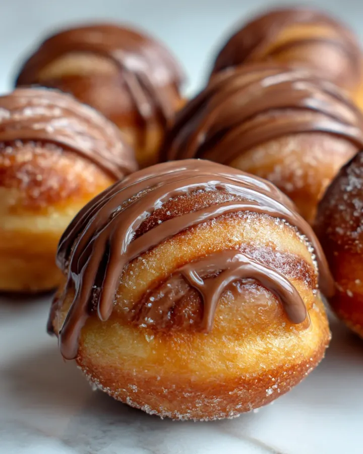 Nutella Swirl Baked Donut Holes