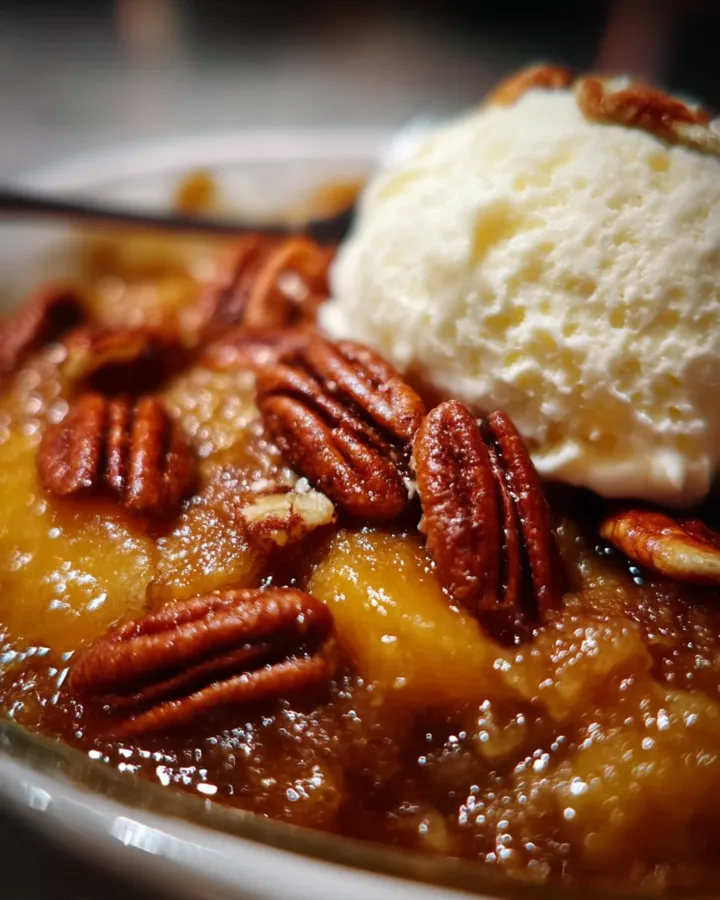 Peach Bourbon Pecan Cobbler