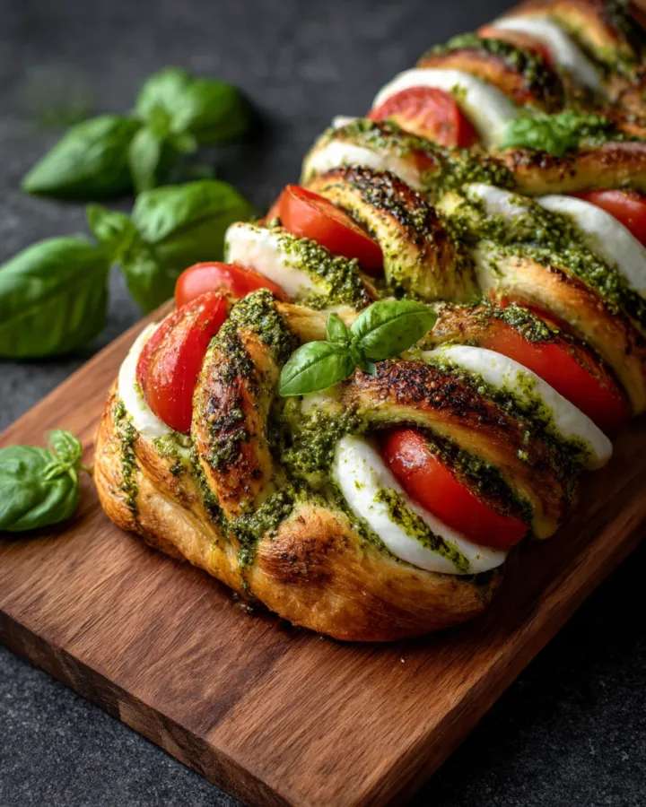 Pesto Caprese Braided Bread