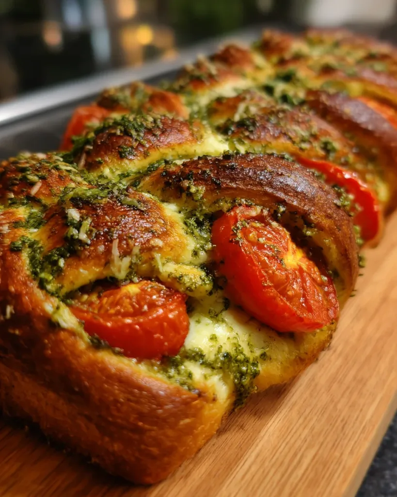 Pesto Caprese Braided Bread