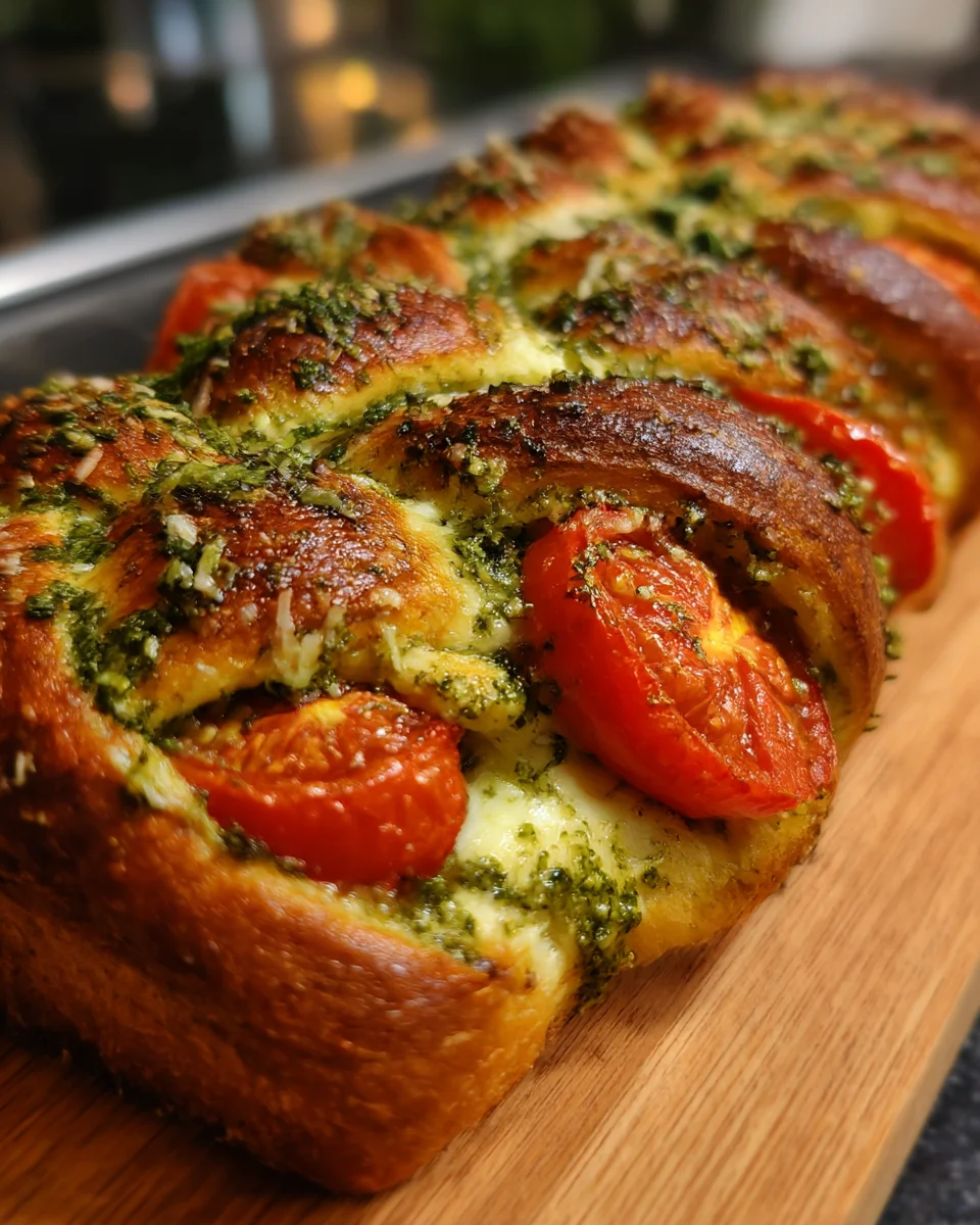 Pesto Caprese Braided Bread