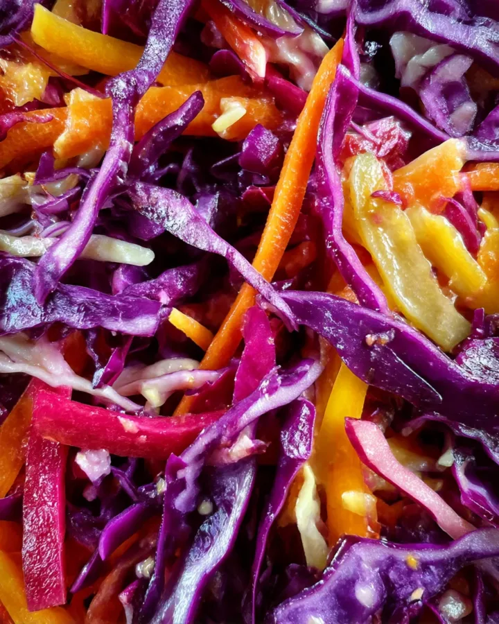Pickled Veggie Rainbow Cabbage Slaw