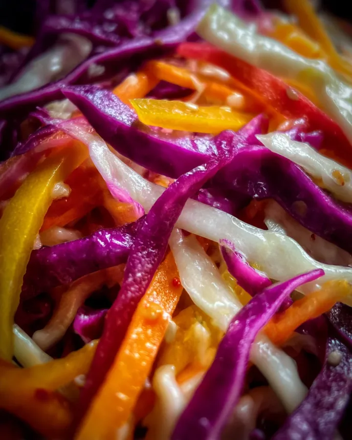 Pickled Veggie Rainbow Cabbage Slaw