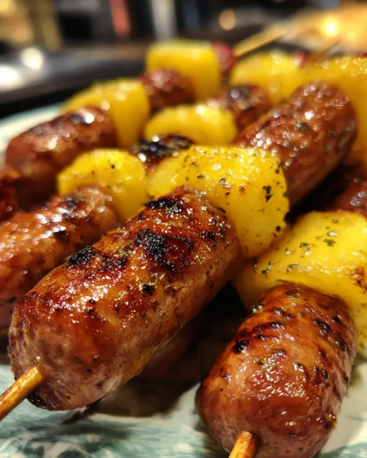 Sausage and Pineapple Party Skewers