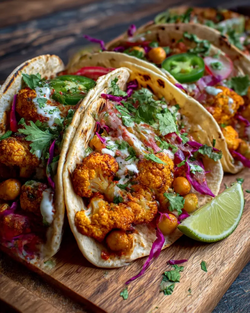 Tandoori Cauliflower & Chickpea Tacos