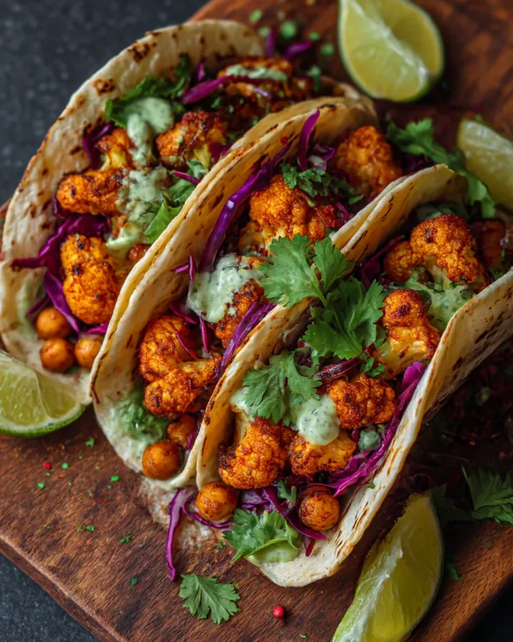 Tandoori Cauliflower & Chickpea Tacos