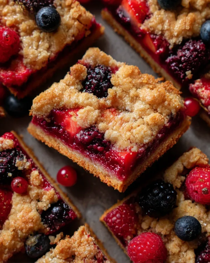 Triple Berry Crumble Bars
