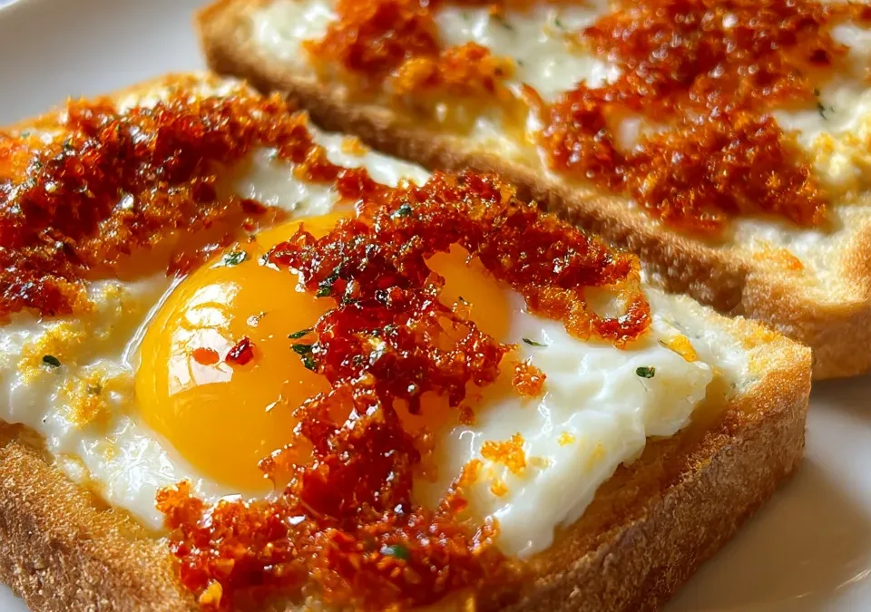 rated Egg Toast with Chili Crunch