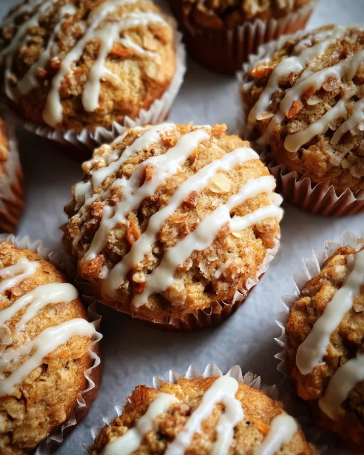 Carrot Cake Oatmeal Muffins