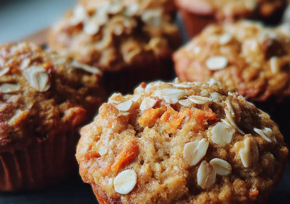Carrot Cake Oatmeal Muffins