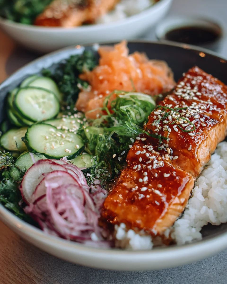 Crispy Hot Honey Salmon Bowls