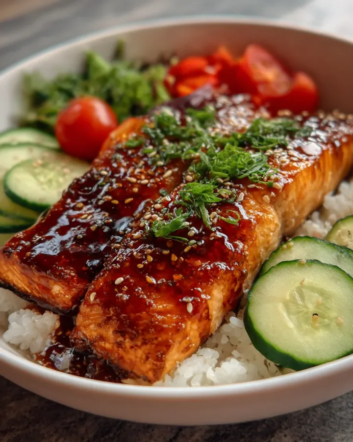 Crispy Hot Honey Salmon Bowls