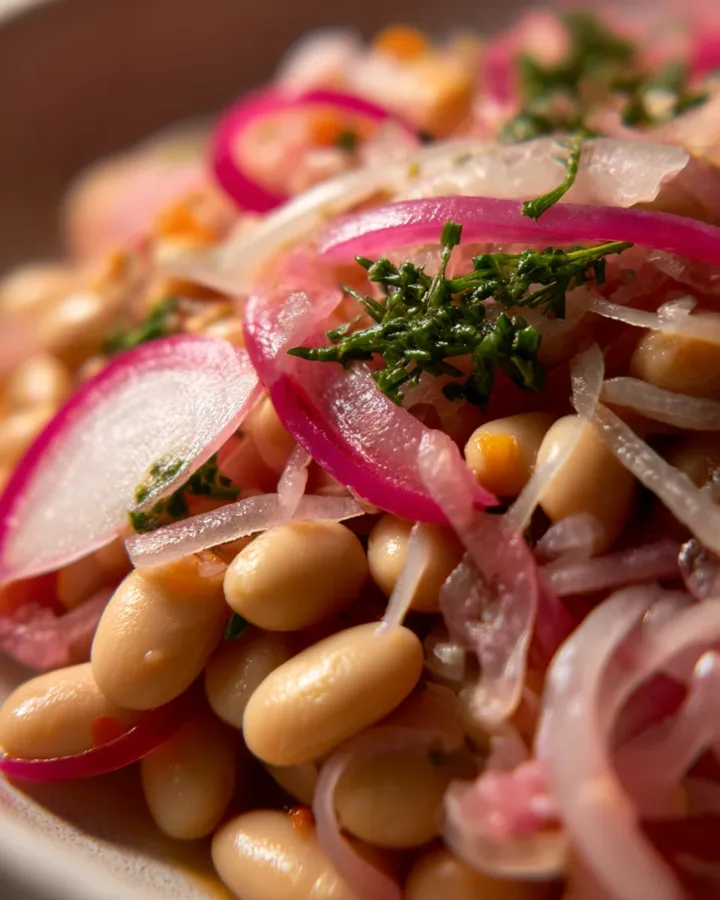 Dense Bean Salad with Pickled Shallots